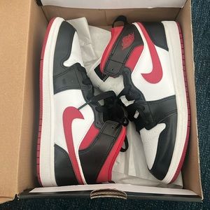 Nike Mid Jordans black and red - worn once - basically brand new